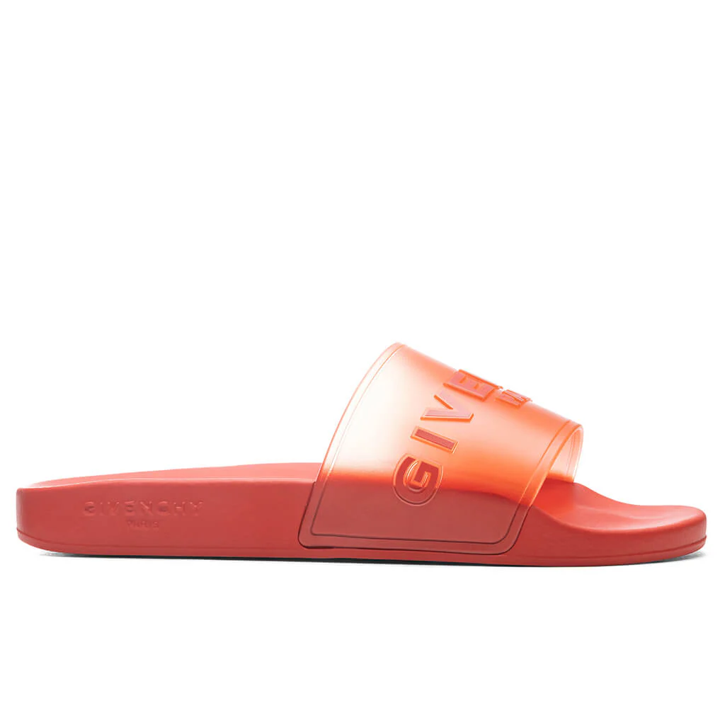 Slide Flat Sandals - Dark Orange