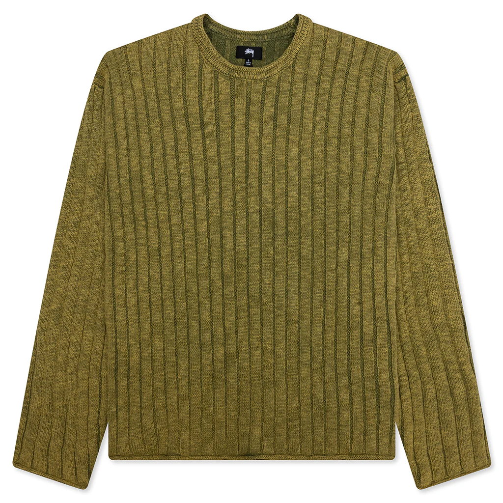 Cotton Slub Rib Crew - Green