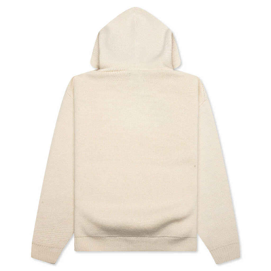 Felt Patch Knit Hood - Natural - Image 2