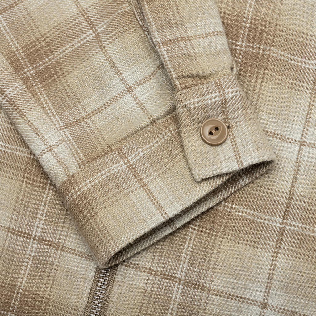 Frank Plaid Zip Shirt - Tan - Image 5