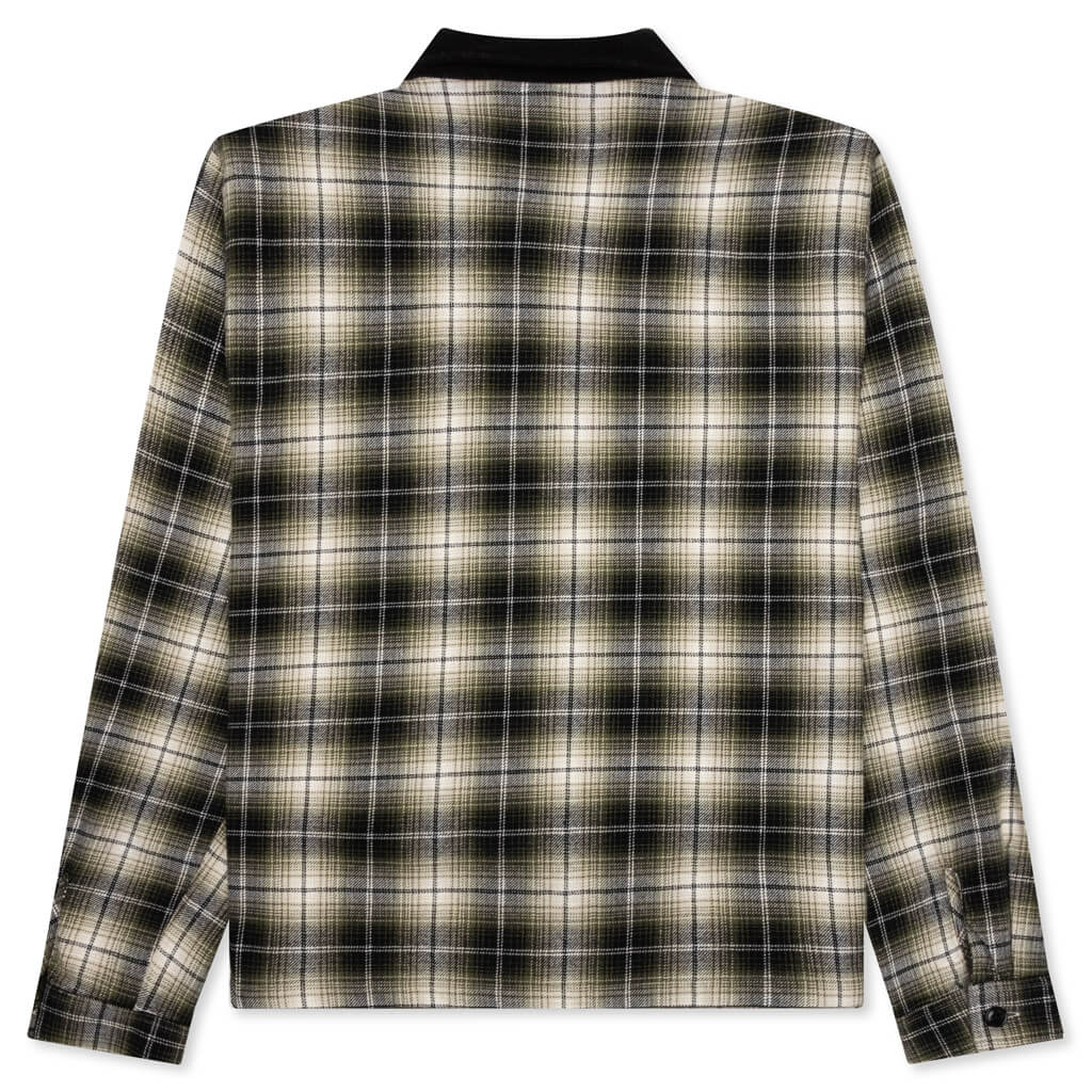 Frank Plaid Zip Shirt - Taupe - Image 2