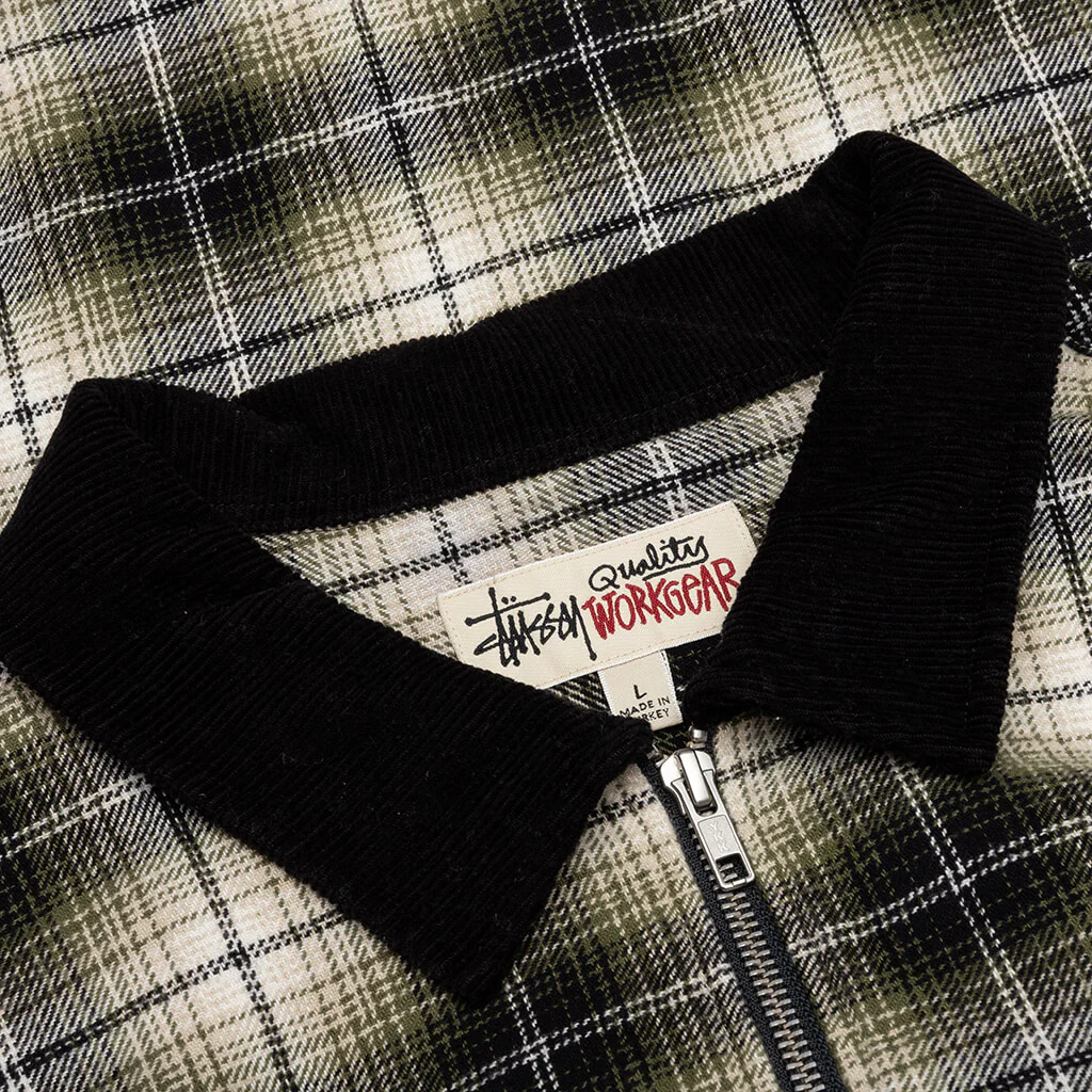 Frank Plaid Zip Shirt - Taupe - Image 3