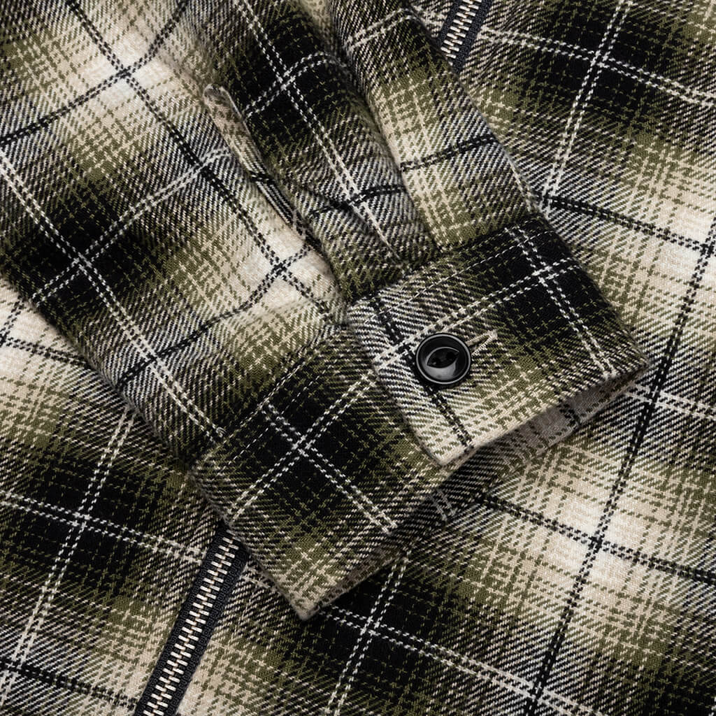 Frank Plaid Zip Shirt - Taupe - Image 5