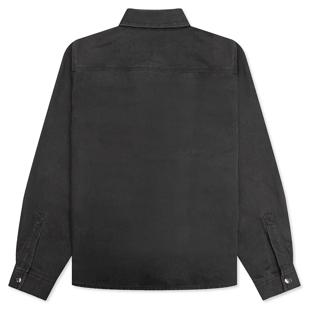 Heavy Washed Canvas Shirt - Black - Image 2