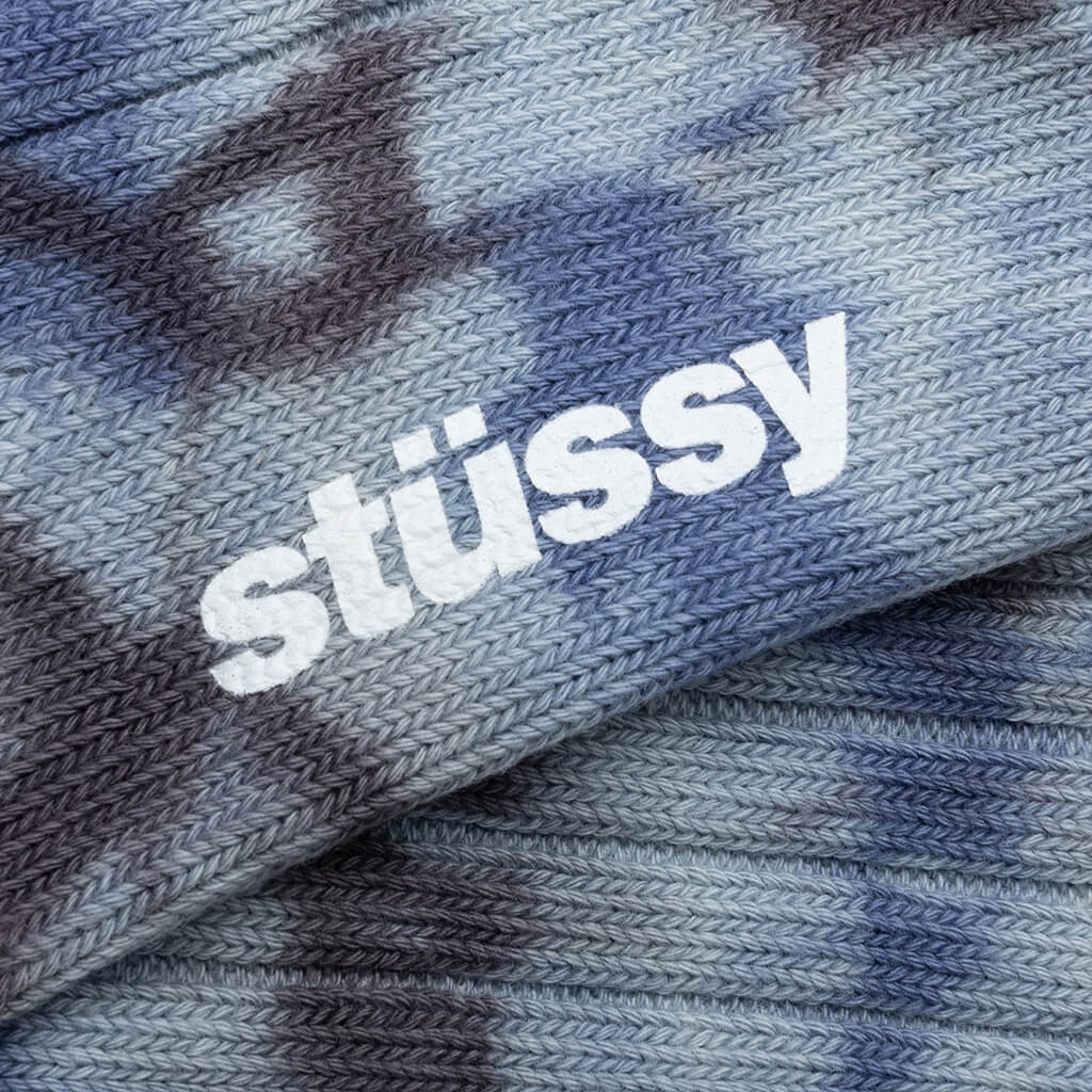 Multi Dyed Ribbed Socks - Steel/Blue - Image 2