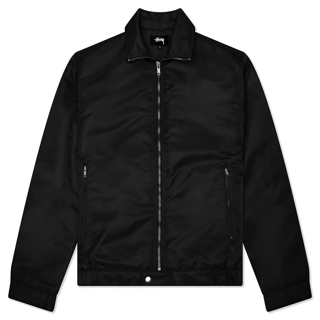 Pile Lined Zip Jacket - Black