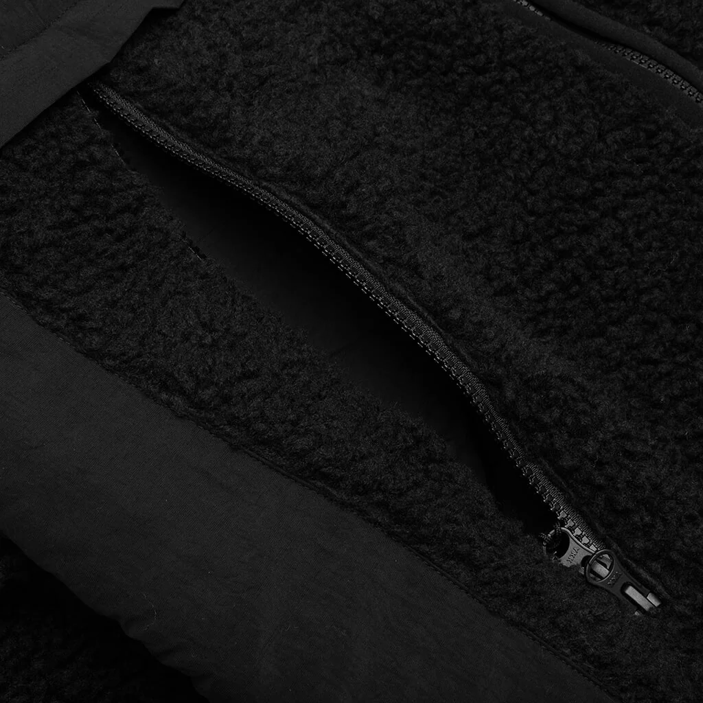 Sherpa Paneled Hooded Jacket - Black - Image 5
