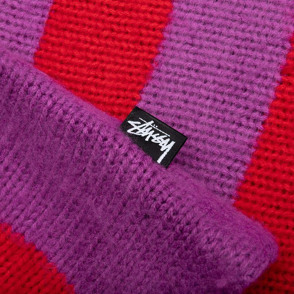 Striped Brushed Cardigan - Purple - Image 4