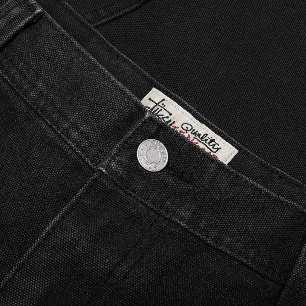 Washed Canvas Work Short - Black - Image 3