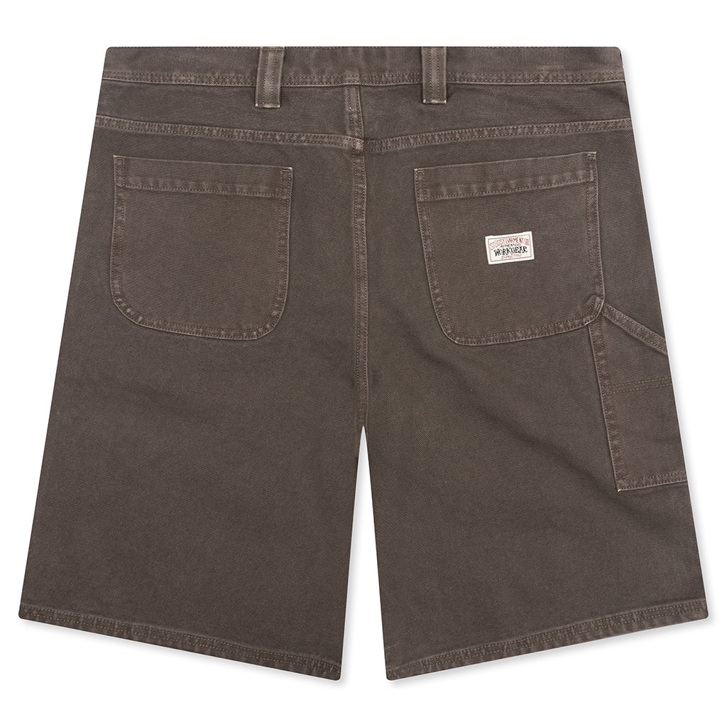 Washed Canvas Work Short - Brown - Image 2