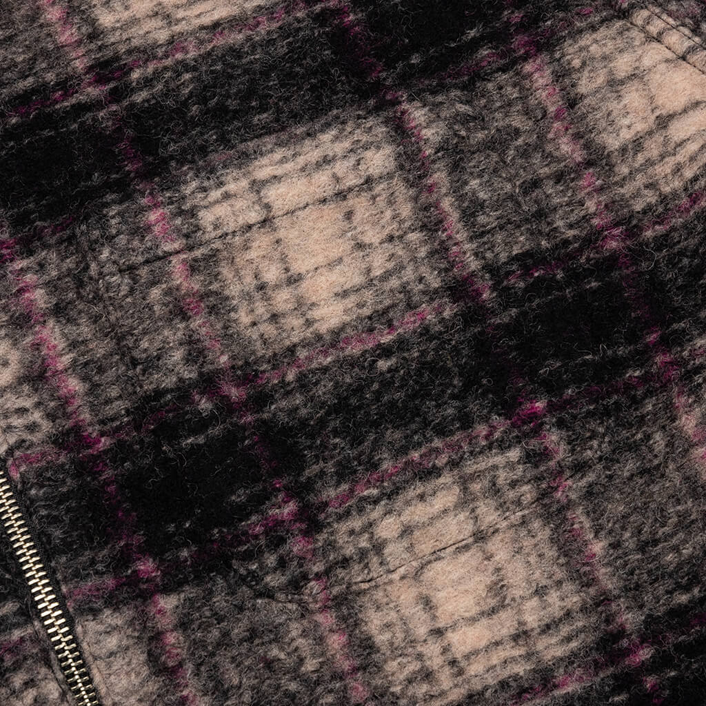Wool Plaid Zip Shirt - Lilac - Image 4