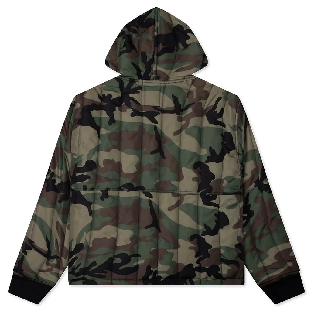 Work Jacket Quilted Nylon - Woodland Camo - Image 2