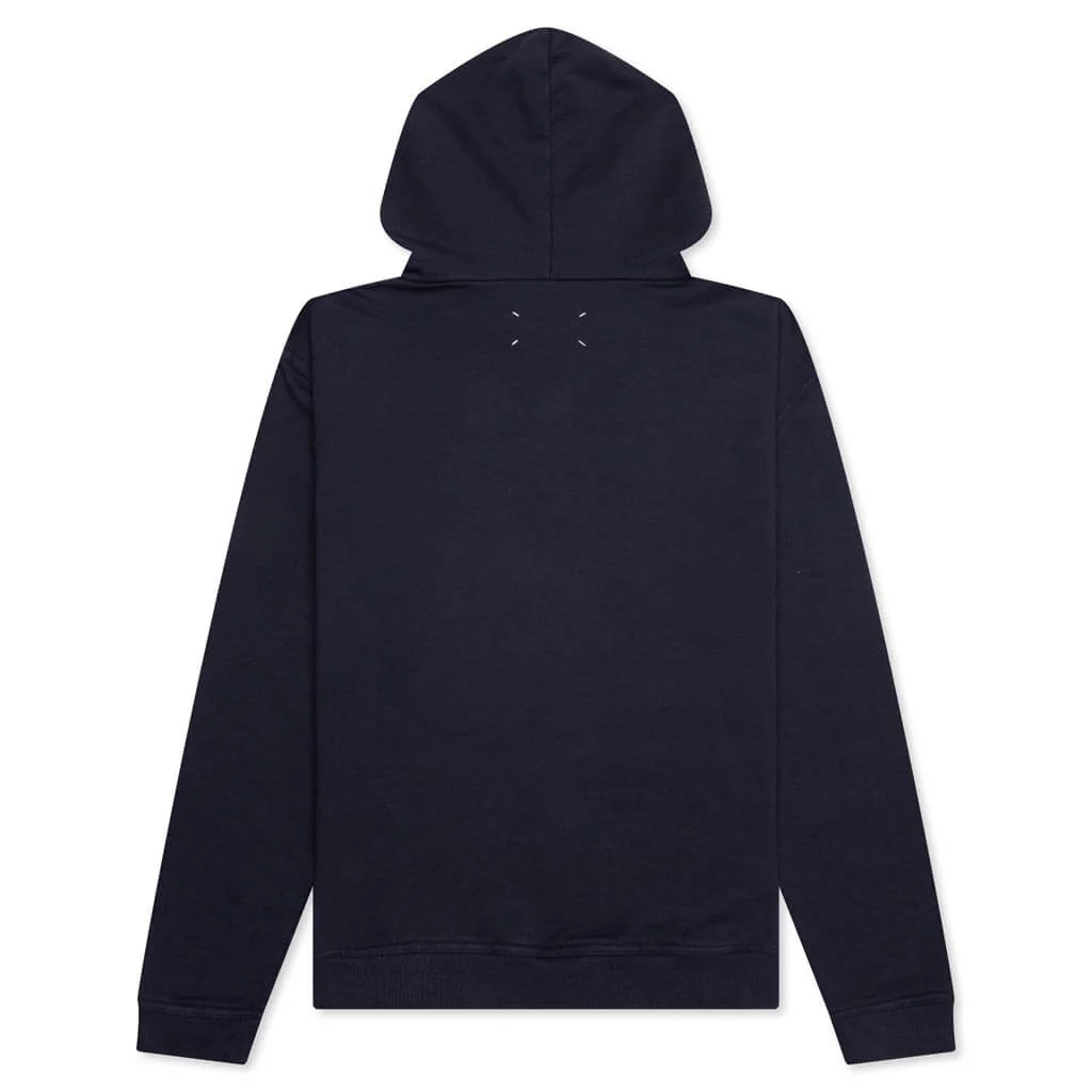 Tonal Upside Down Logo Hoodie - Blue/Tonal Embroidery - Image 2