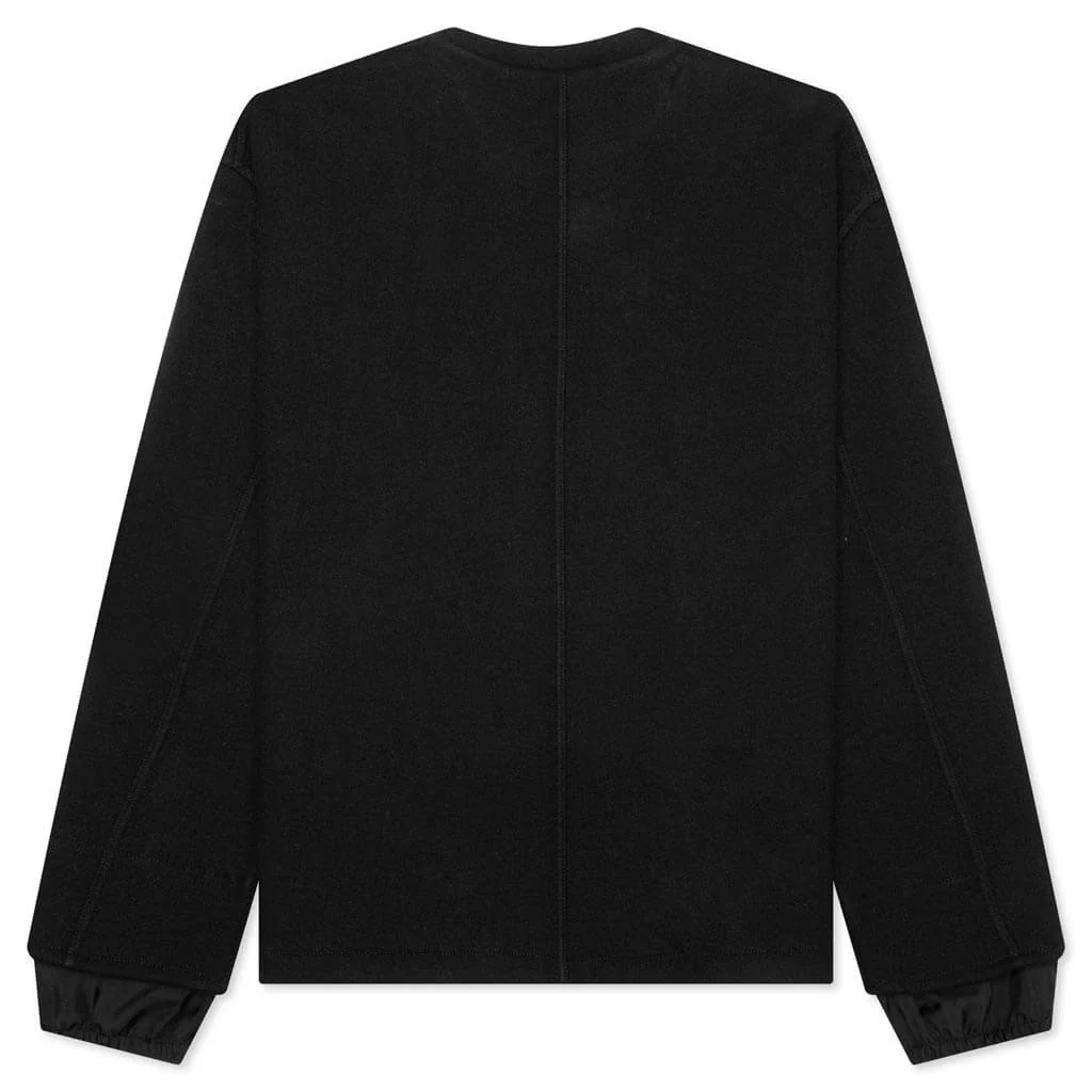 Lined Cuff Sweatshirt - Black - Image 2