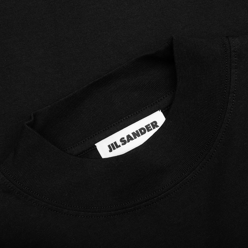 Mock Neck Boxy Fit T-Shirt - Black - Image 3