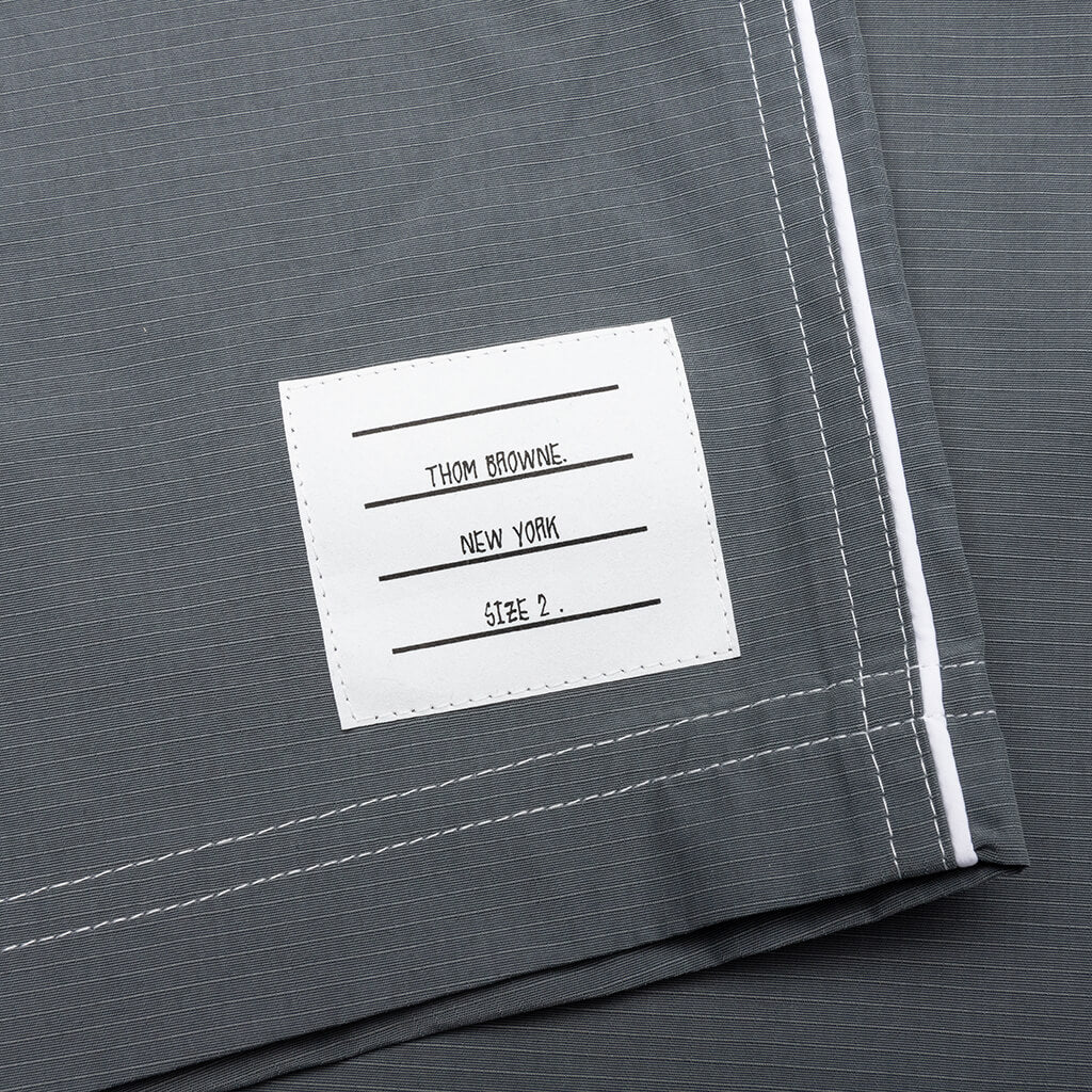 Contrast White Stitching Track Shorts - Med Grey - Image 3