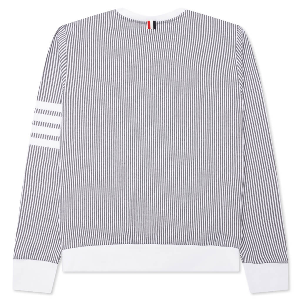 Seersucker Loopback 4-Bar Crew Neck Sweatshirt - Light Grey - Image 2