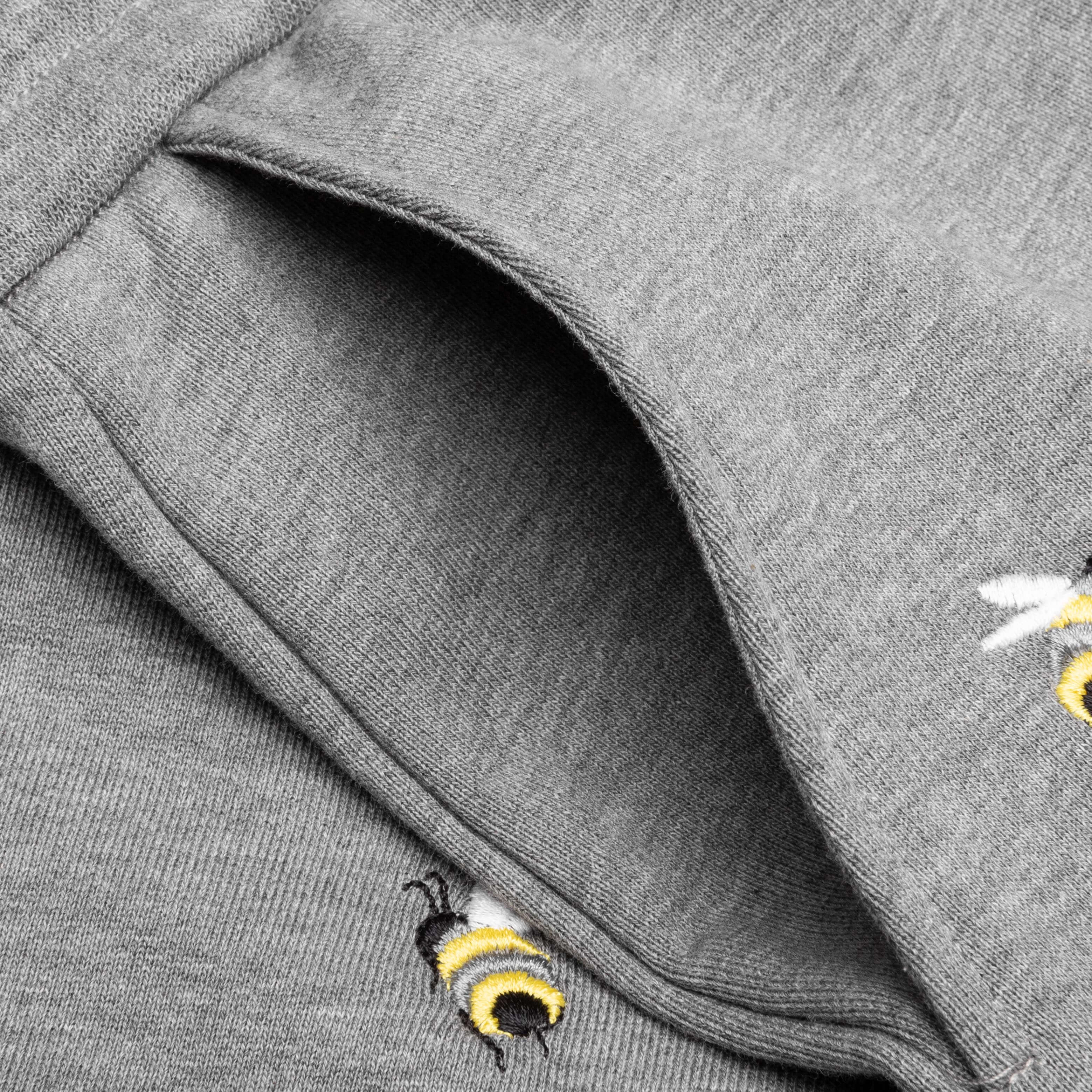 Sweat Shorts w/ Emb Birds - Medium Grey - Image 4