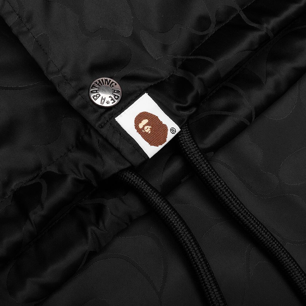 Tonal Solid Camo Coach Jacket - Black - Image 4