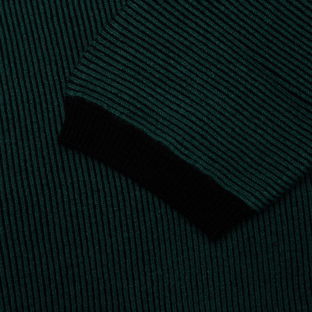 Two Tone Rib Knit - Green/Black - Image 5