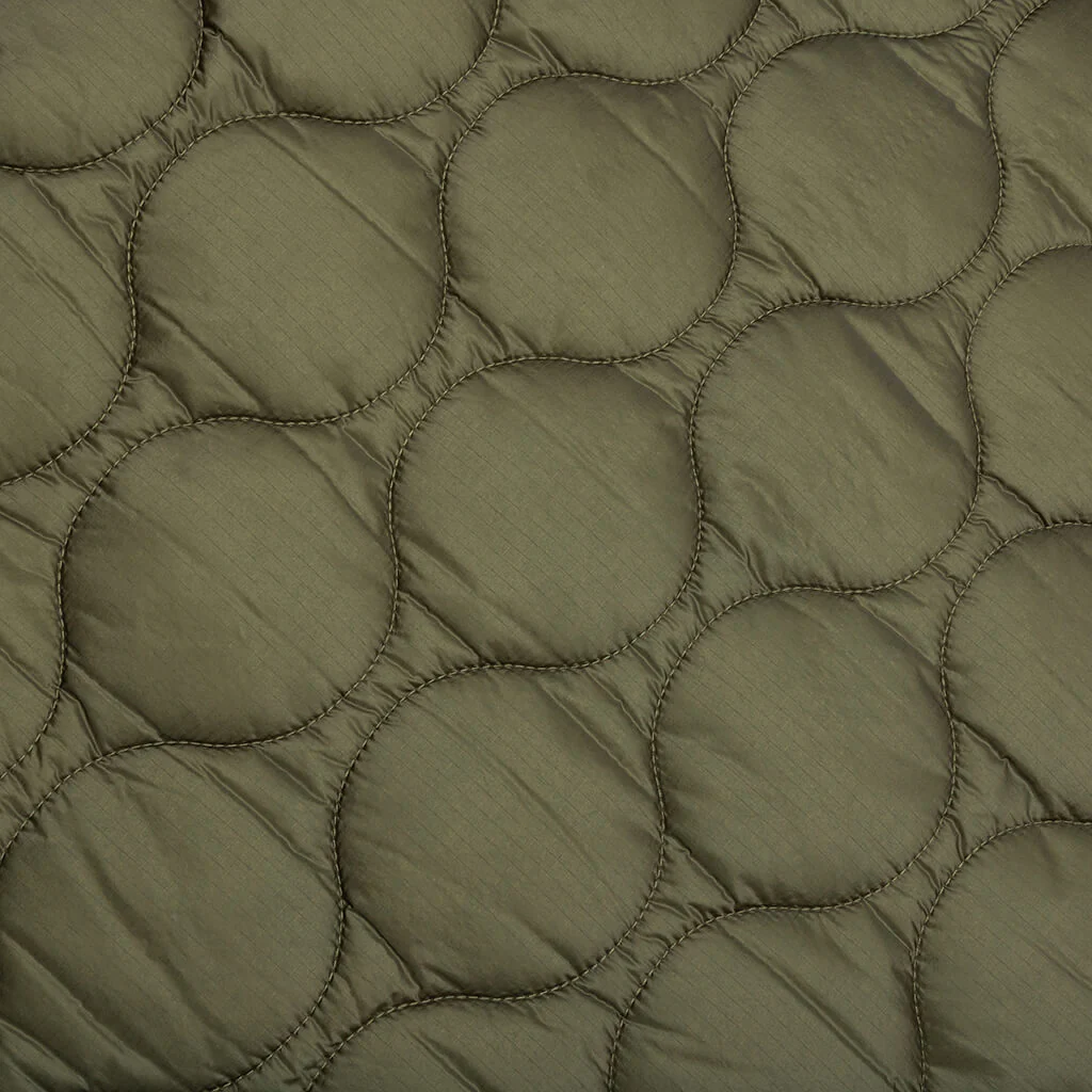 Wool Herringbone Quilted Vest - Khaki - Image 5