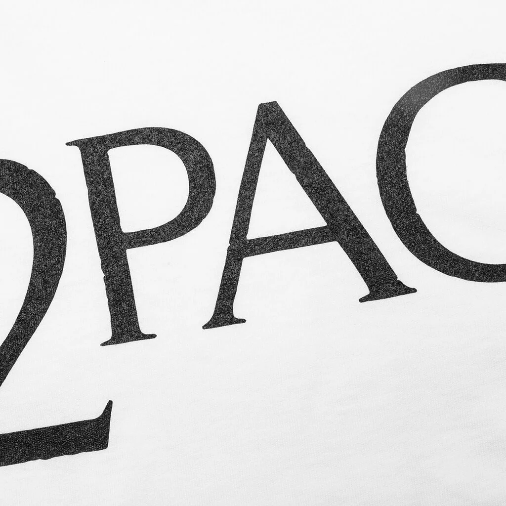 Tupac Crewneck Type-1 T-Shirt - White - Image 4