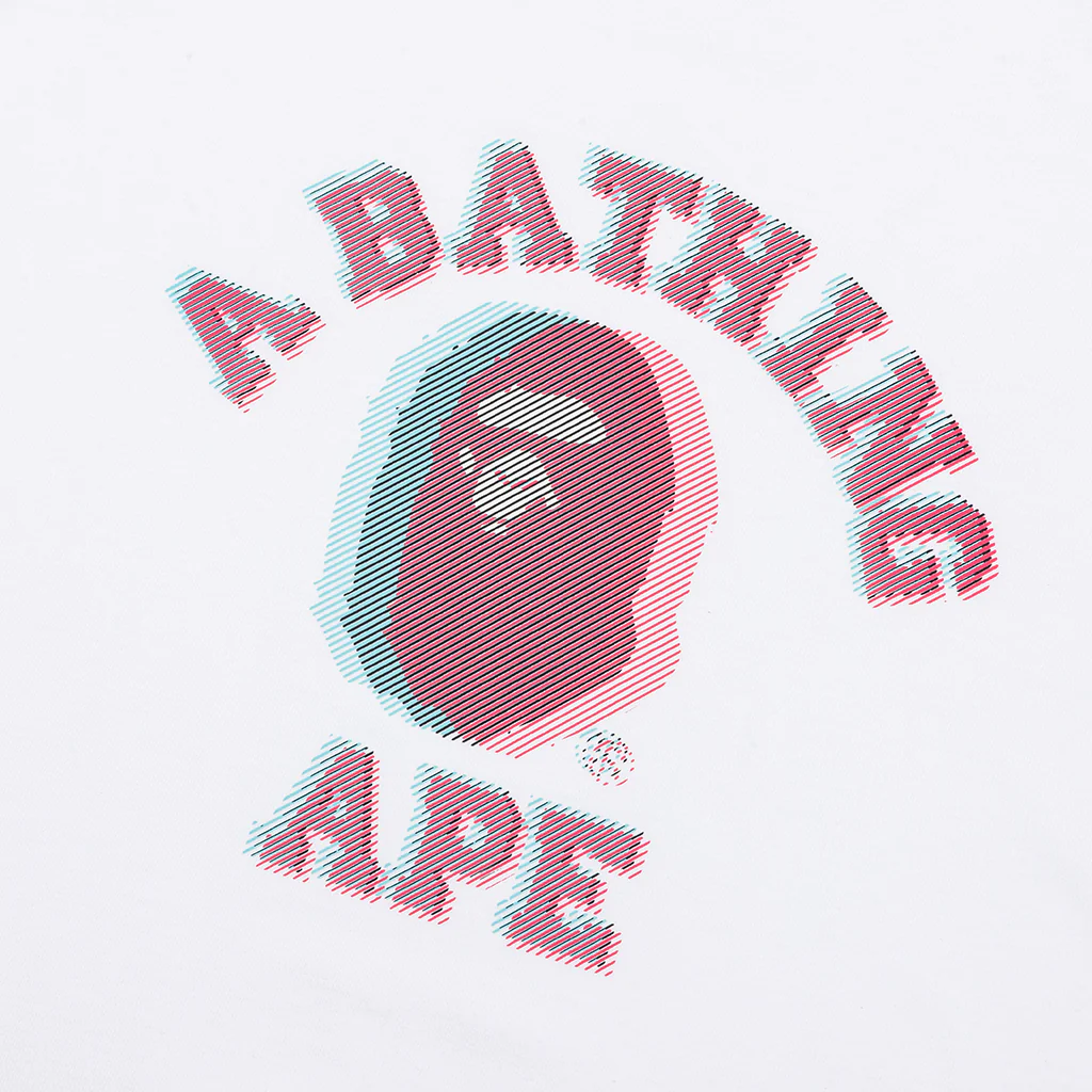 Glitch Art College College Tee - White - Image 3