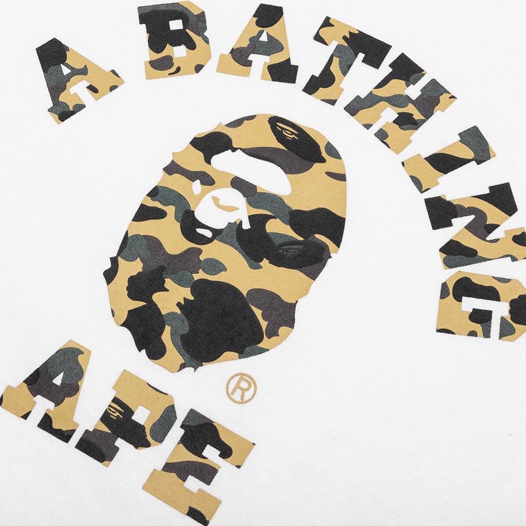 Kid's 1st Camo College Tee - White/Yellow - Image 3