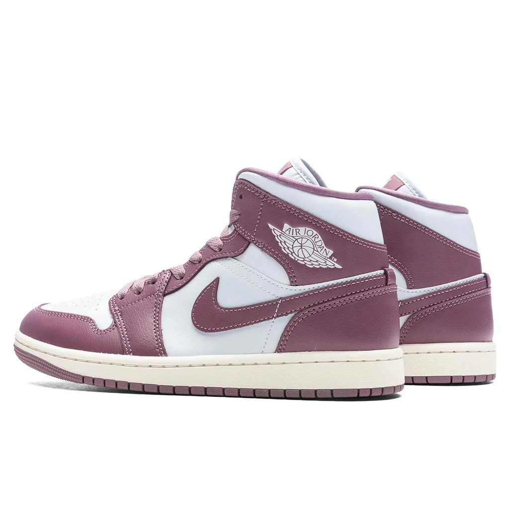 Women's Air Jordan 1 Mid - Pure Platinum/Sky J Mauve/Sail - Image 3