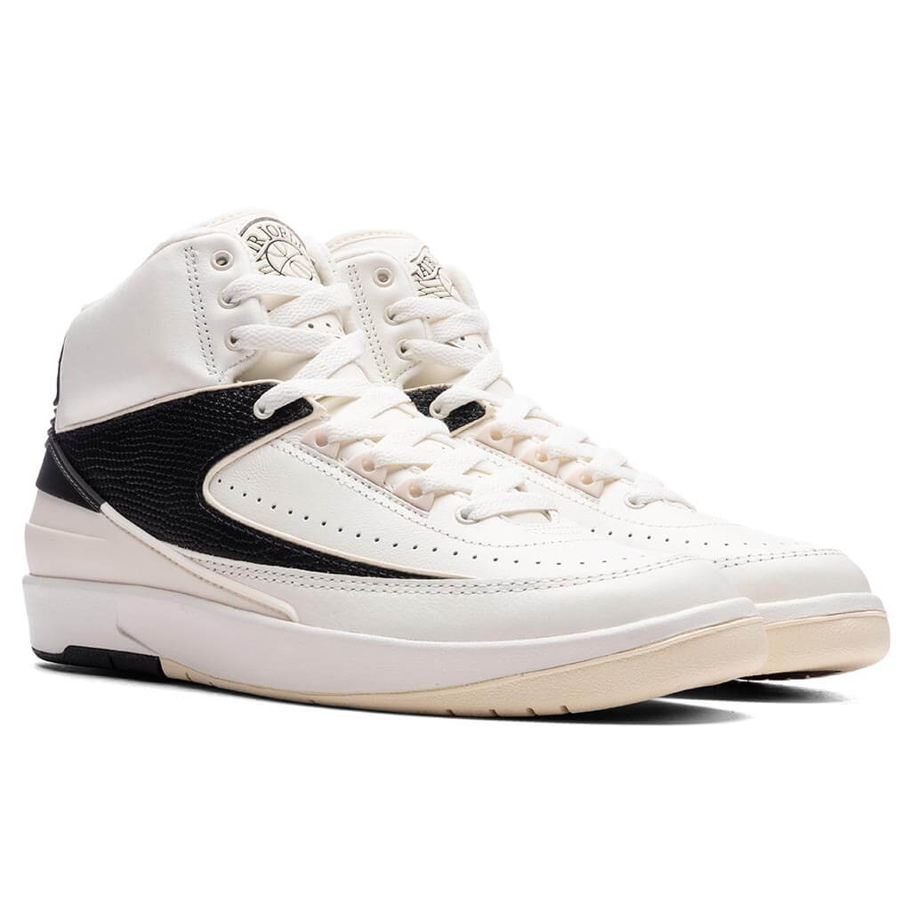 Women's Air Jordan 2 Retro - Sail/Coconut Milk/Black - Image 2