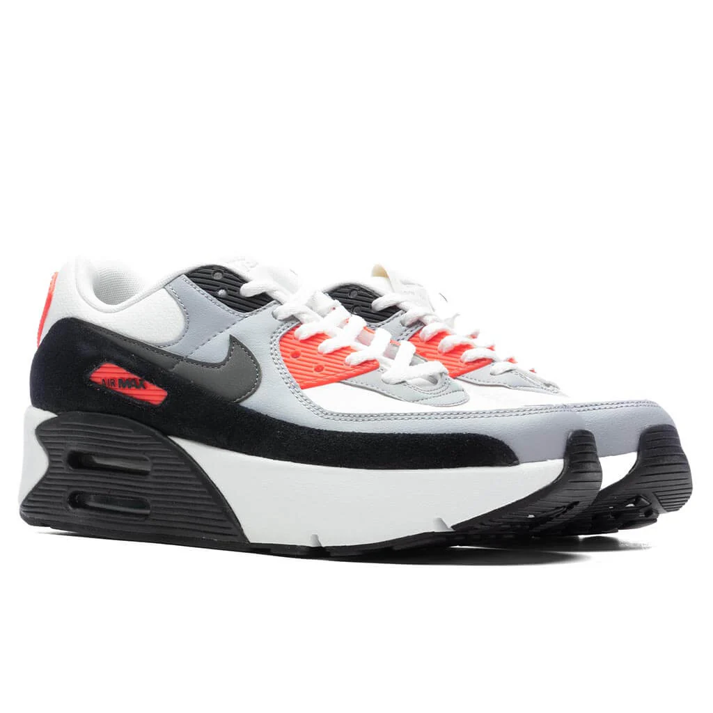 Women's Air Max 90 LV8 'Infrared' - Summit White/Smokey Grey/Black - Image 2