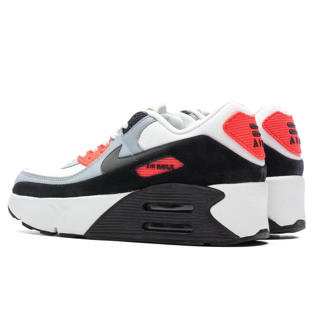 Women's Air Max 90 LV8 'Infrared' - Summit White/Smokey Grey/Black - Image 3