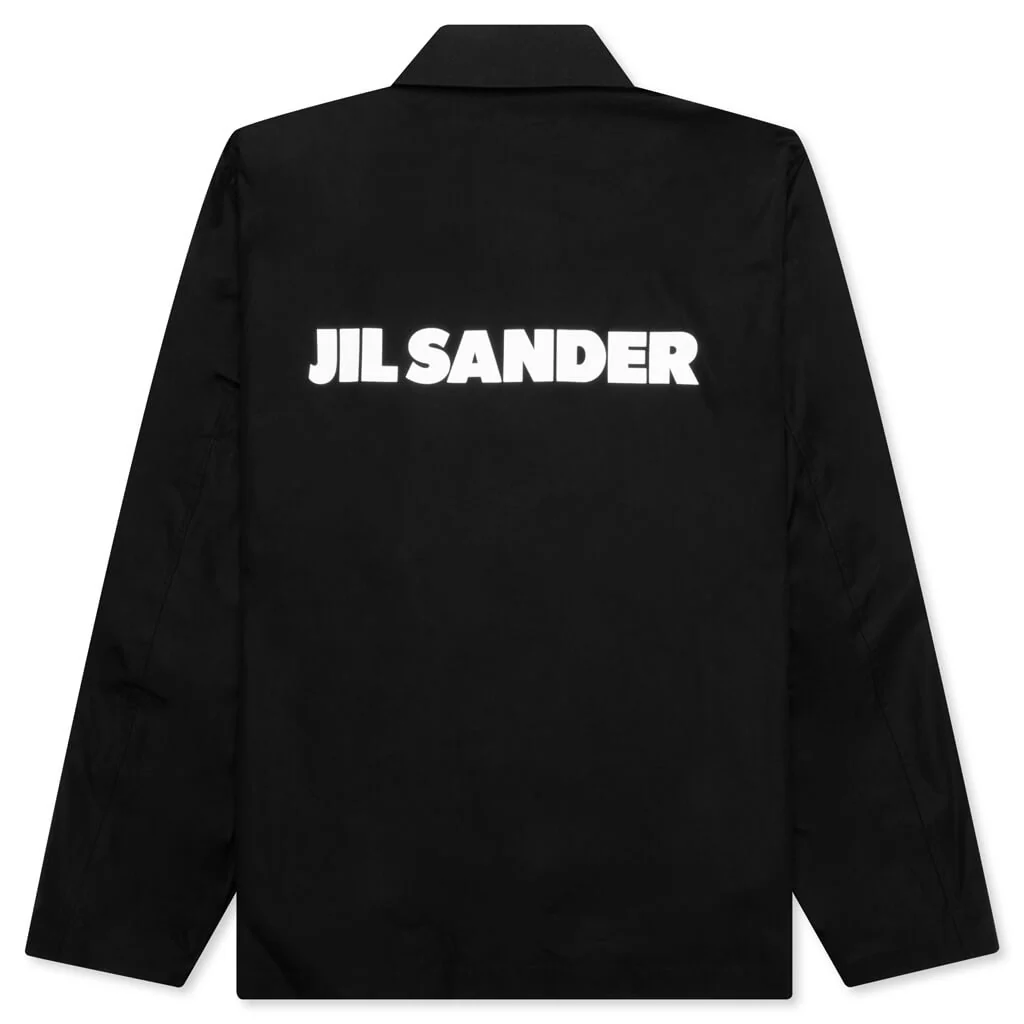 Logo Print Shirt Jacket - Black - Image 2