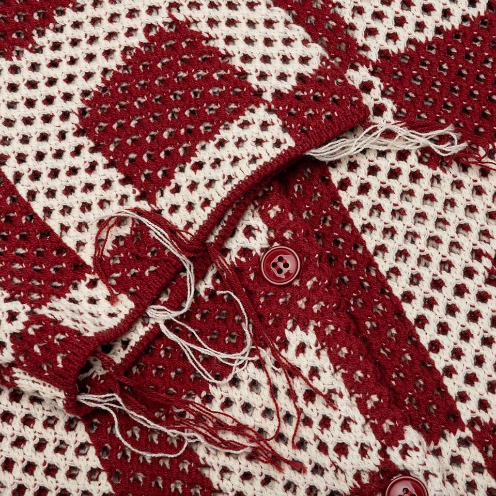 Crochet S/S Button Down - Brick - Image 4