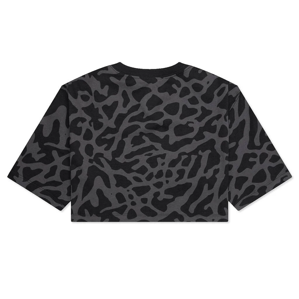 Women's Cropped Graphic T-Shirt - Black - Image 2