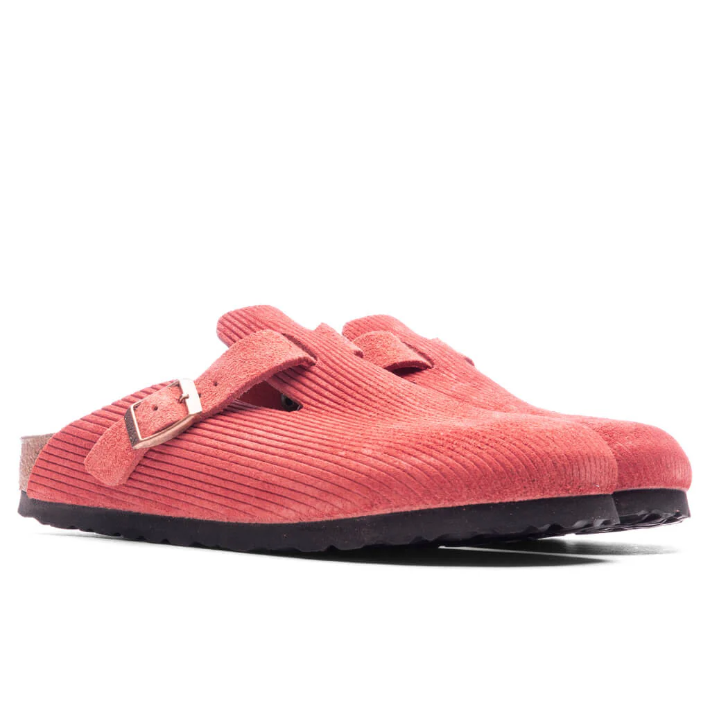 Women's Narrow Boston Suede Embossed - Sienna Red - Image 2