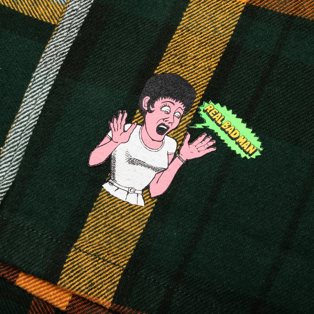 Work Flannel Shirt - Green - Image 4