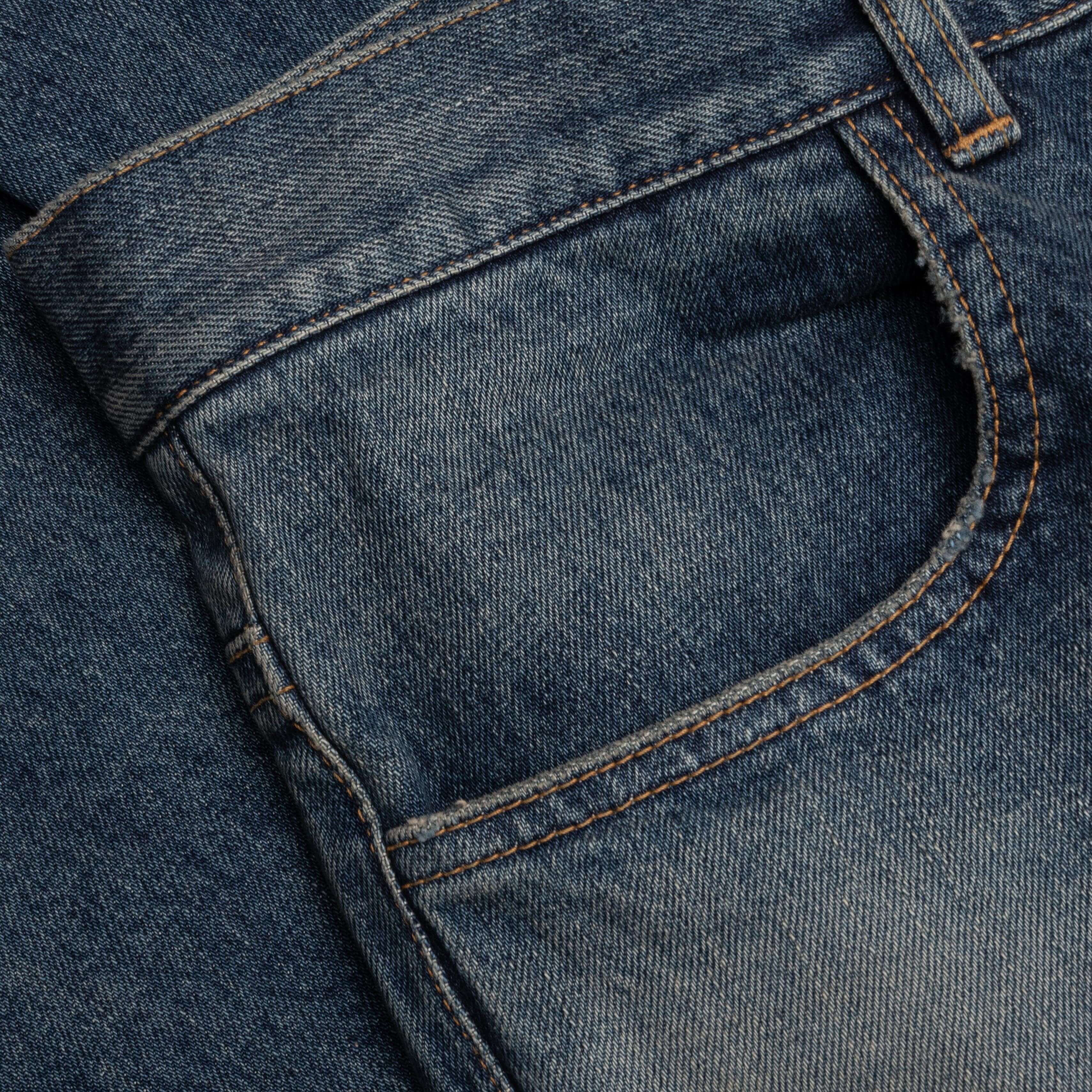 Distressed Denim Trousers - Indigo Blue - Image 4