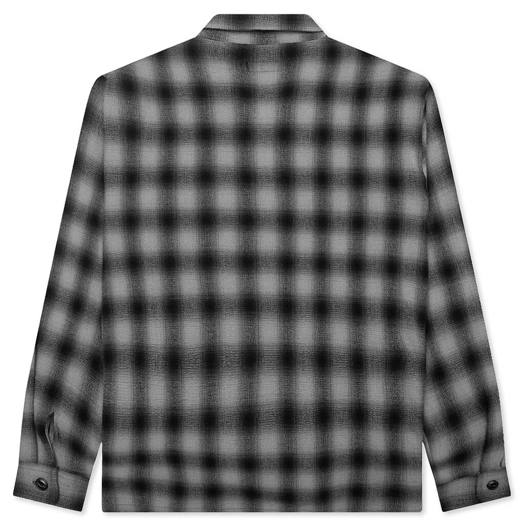 Zip Shirt Twisted Yarn Plaid - Charcoal - Image 2