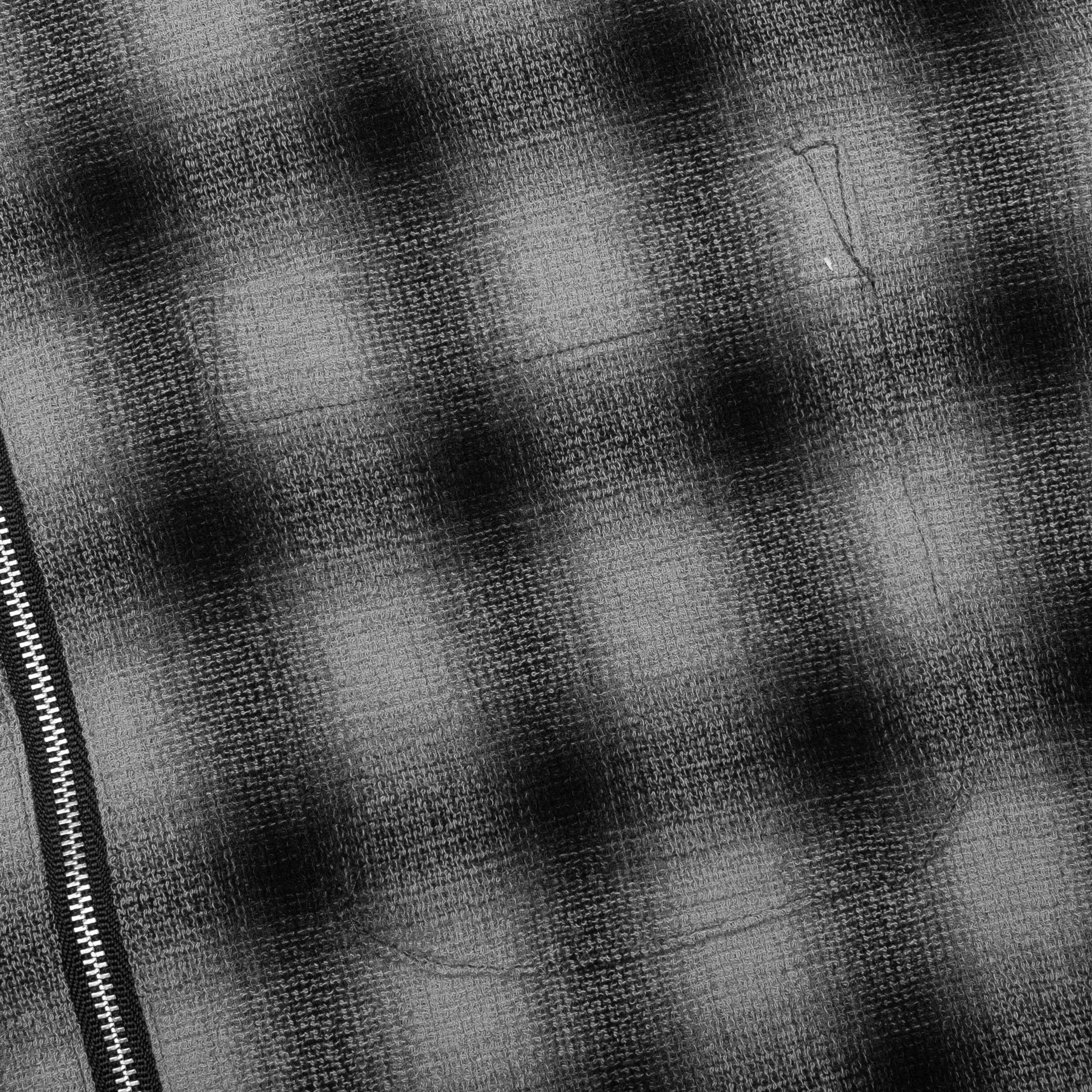 Zip Shirt Twisted Yarn Plaid - Charcoal - Image 4