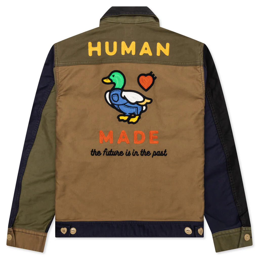 Zip-Up Work Jacket - Navy - Image 2